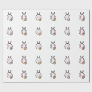Easter Baseball Bunny Sports Men Boys Kids Toddler Wrapping Paper