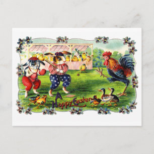 Easter Baseball Holiday Postcard
