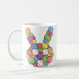 Easter Baseball Lover Bunny Head Ball Egg Hunting  Coffee Mug
