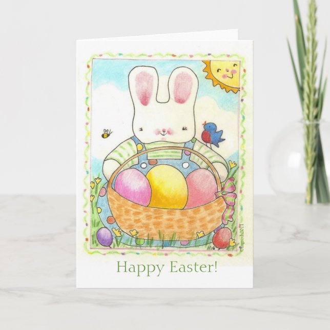 Easter Basket Bunny holiday card (Front)