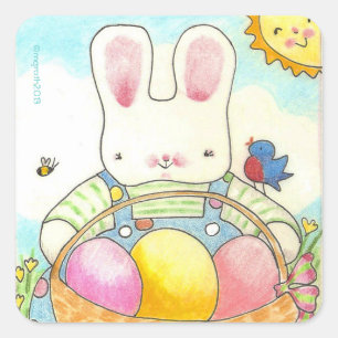 Easter Basket Bunny sticker