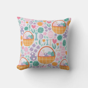 Easter Basket Celebration Pattern Cushion