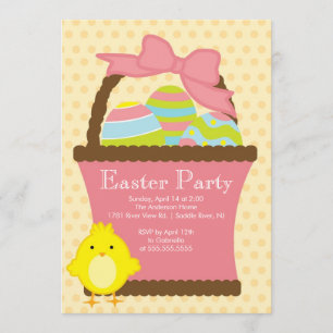 Easter Basket Chick  Easter Party Invitation