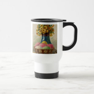 Easter Basket Eggs Flowers Antique Travel Mug