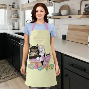 Easter Basket Tabby Kitten Apron