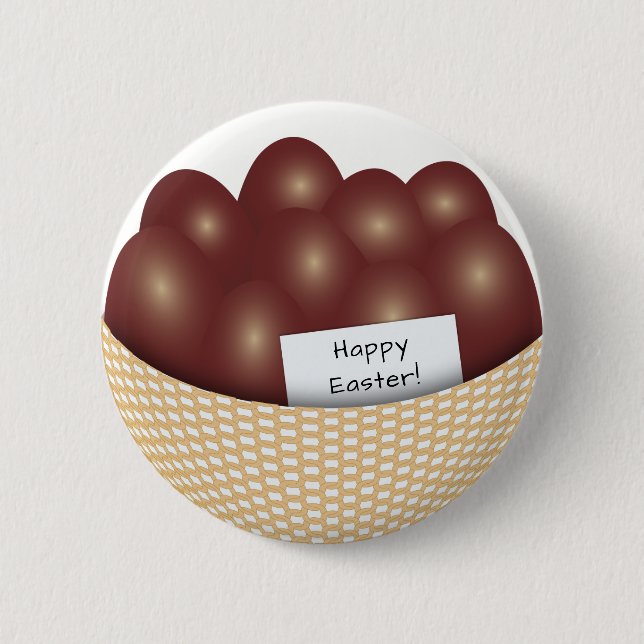 Easter Basket with Chocolate Eggs Button (Front)