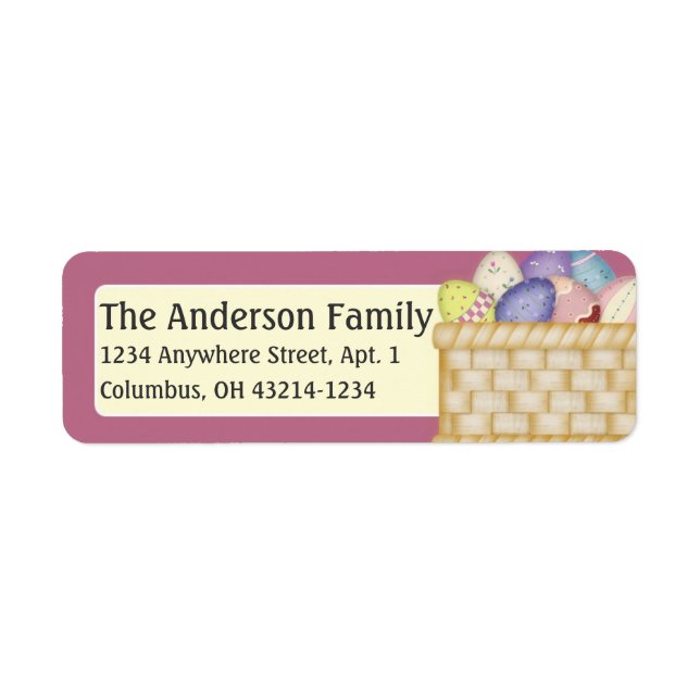 Easter Basket with Easter Eggs d1 Address Labels (Front)