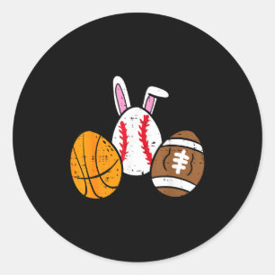 Easter basketball baseball football boys kid menEa Classic Round Sticker
