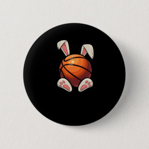 Easter Basketball Bunny Ears Kids Easter Egg Hunt 6 Cm Round Badge