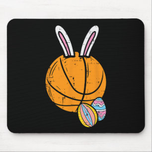 Easter Basketball Bunny Rabbit Sports Men Boys Kid Mouse Pad