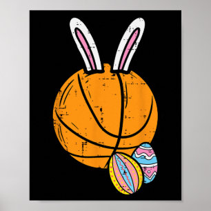 Easter Basketball Bunny Rabbit Sports Men Boys Kid Poster