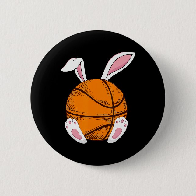 Easter Basketball  Rabbit Bunny Happy Easter Day 2 6 Cm Round Badge (Front)