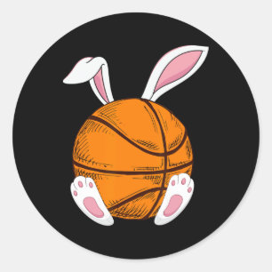 Easter Basketball Rabbit Bunny Happy Easter Day 2 Classic Round Sticker