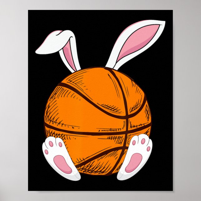Easter Basketball  Rabbit Bunny Happy Easter Day 2 Poster (Front)