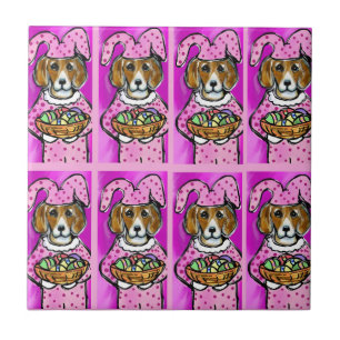 EASTER BEAGLE CERAMIC TILE