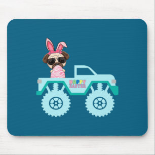 Easter Bearded Dragon Bunny Riding Easter Mouse Pad