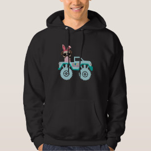 Easter Bearded Dragon Bunny Riding Monster Truck T Hoodie
