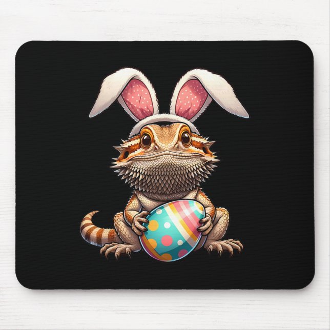 Easter Bearded Dragon Pets Pet Egg Eggs Bunny Men  Mouse Pad (Front)