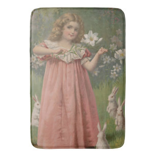 Easter Beauties, Vintage Illustration, 1898 Bath Mat
