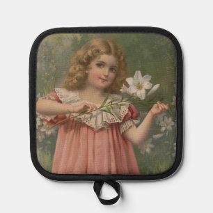 Easter Beauties, Vintage Illustration, 1898 Pot Holder