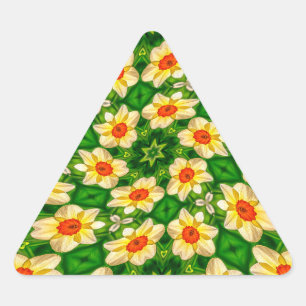 Easter Bell Flowers Pattern Triangle Sticker
