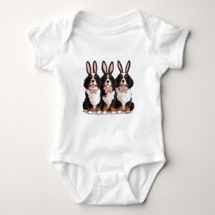 Easter Bernese Mountain Dogs Baby Bodysuit
