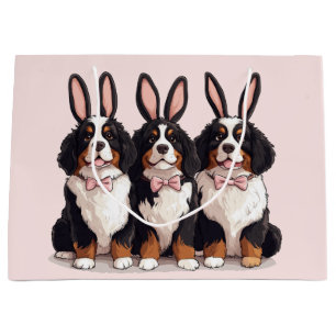 Easter Bernese Mountain Dogs Large Gift Bag