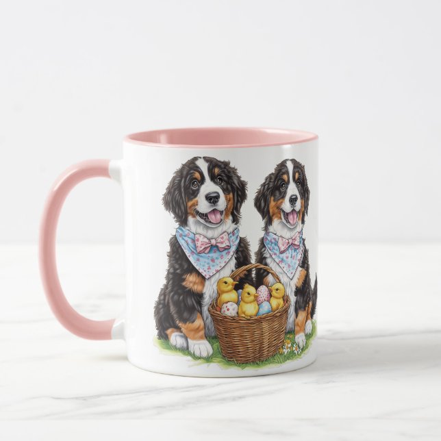 Easter Bernese Mountain Dogs Mug (Left)