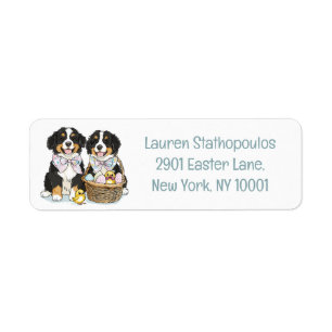 Easter Bernese Mountain Dogs Return Address Label
