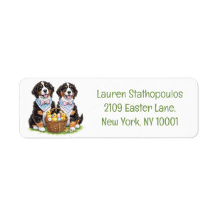 Easter Bernese Mountain Dogs Return Address Label