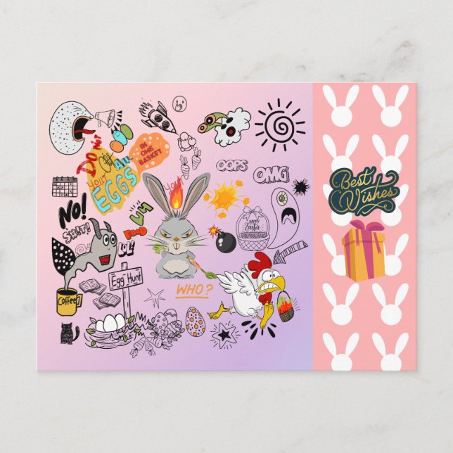 Easter best wishes for your family and friends  holiday postcard (Front)