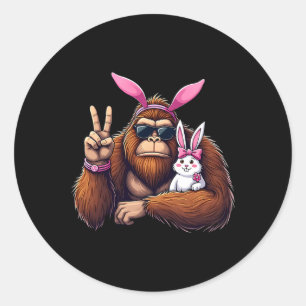 Easter Bigfoot Bunny Funny Easter Day Sasquatch Bo Classic Round Sticker