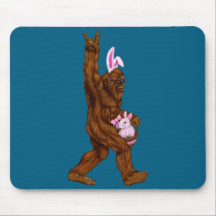Easter bigfoot bunny in a basket is fun for sunday mouse pad