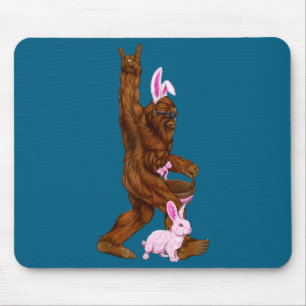 Easter bigfoot bunny in a basket is funny for sund mouse pad
