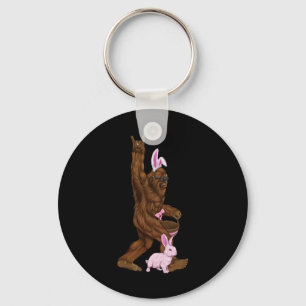 Easter Bigfoot Bunny In A Bysket Is Fun For Sunday Key Ring