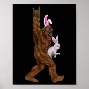 Easter Bigfoot Bunny In A Bysket Is Fun For Sunday Poster