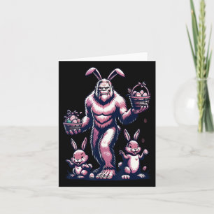 Easter Bigfoot With Bunny And Egg Bysket Festive C Card