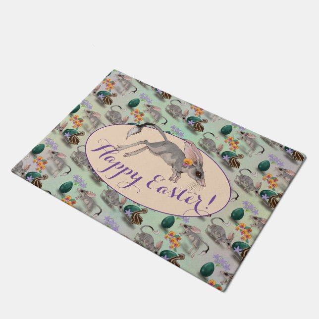 Easter Bilby & Australian Flowers   Doormat (Angled)