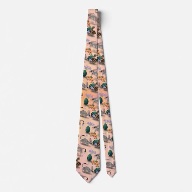 Easter Bilby & Australian Flowers Tie (Front)