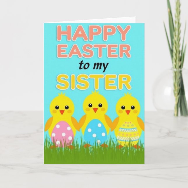 Easter Bird Pattern Sister Card (Front)