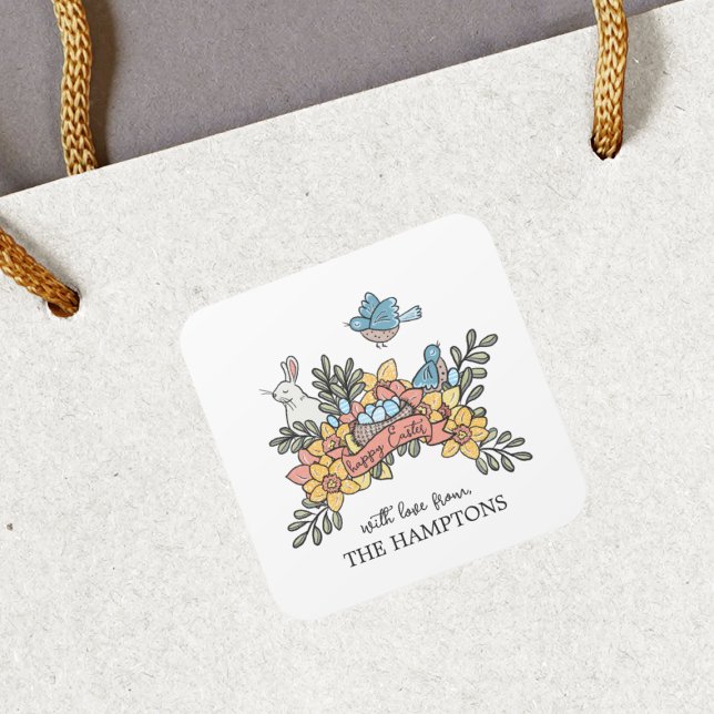 Easter Birds and Bunny Gift Label (Creator Uploaded)