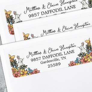 Easter Birds and Bunny Return Address Label