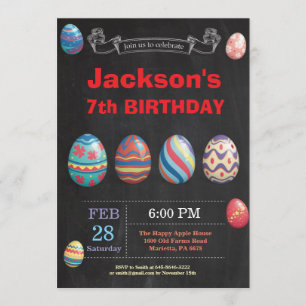 Easter birthday Boy Easter Egg Birthday Invitation