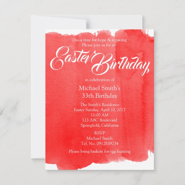 Easter Birthday Chic and Moder Invitation (Front)