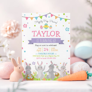 Easter Birthday Invitation, Easter Bunny Invitation