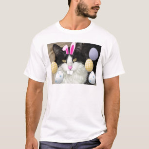 Easter Black and White Cat T-Shirt
