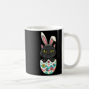 Easter black cat in egg cute kitten girls kids coffee mug