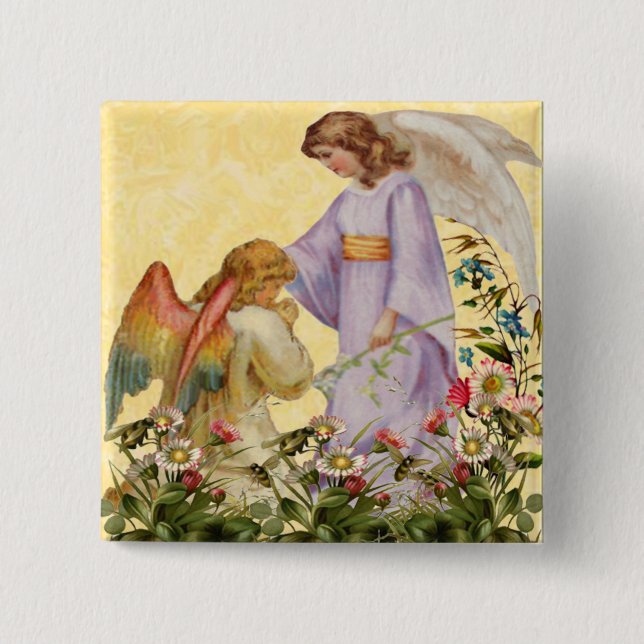 Easter Blessings Angel Button (Front)