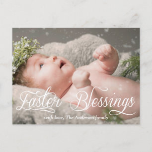 Easter Blessings Baby Kids Family Photo Holiday Postcard