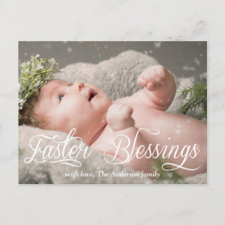 Easter Blessings Baby Kids Family Photo Holiday Postcard